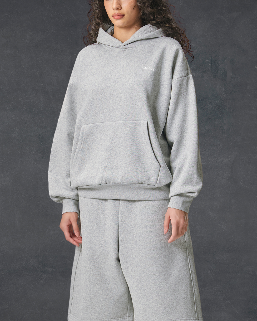 Essential Heavyweight Hoodie - Flower Grey