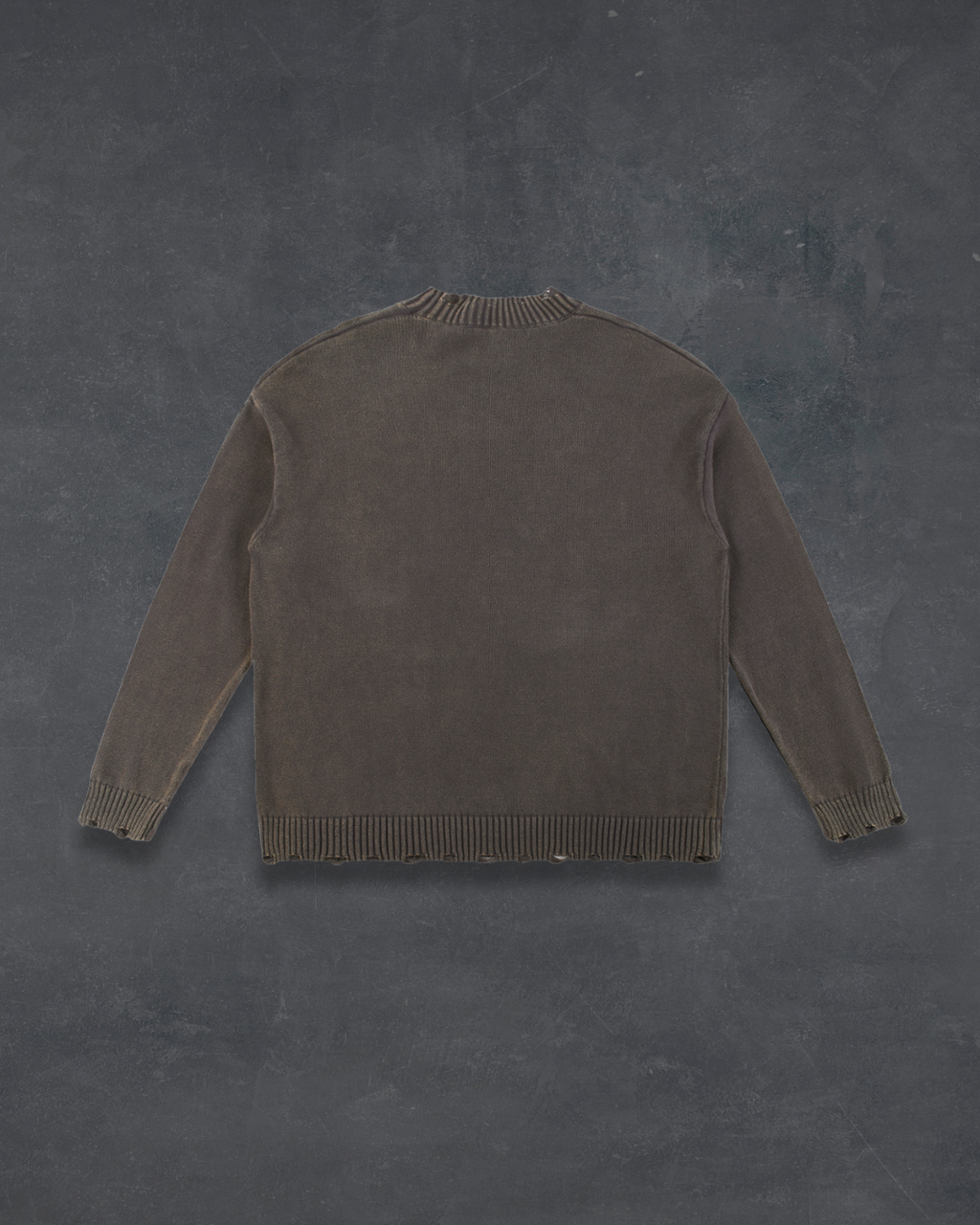 Frayed-Hem Sweater – Moss Dusk