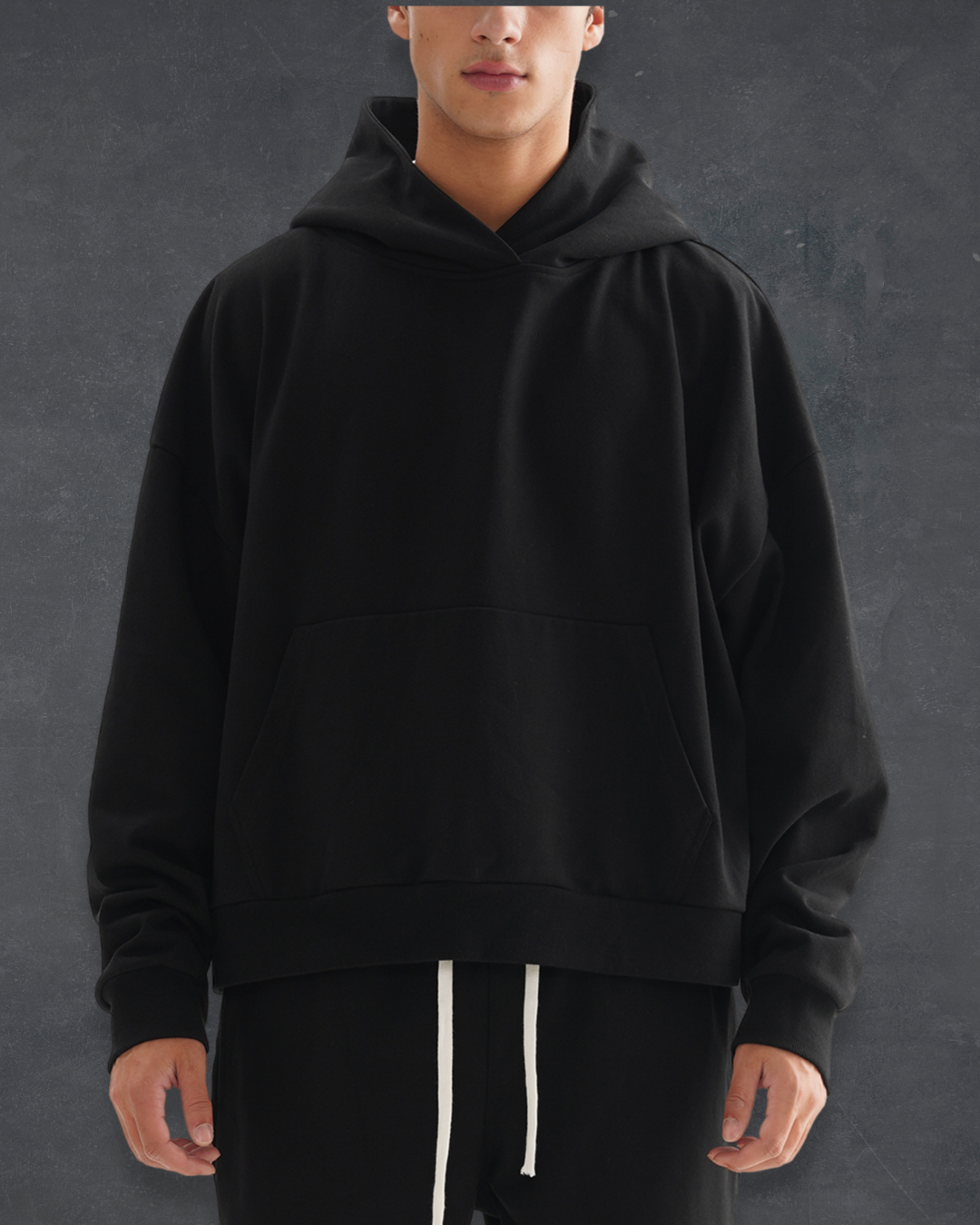 Boxy Core Hoodie - Obsidian