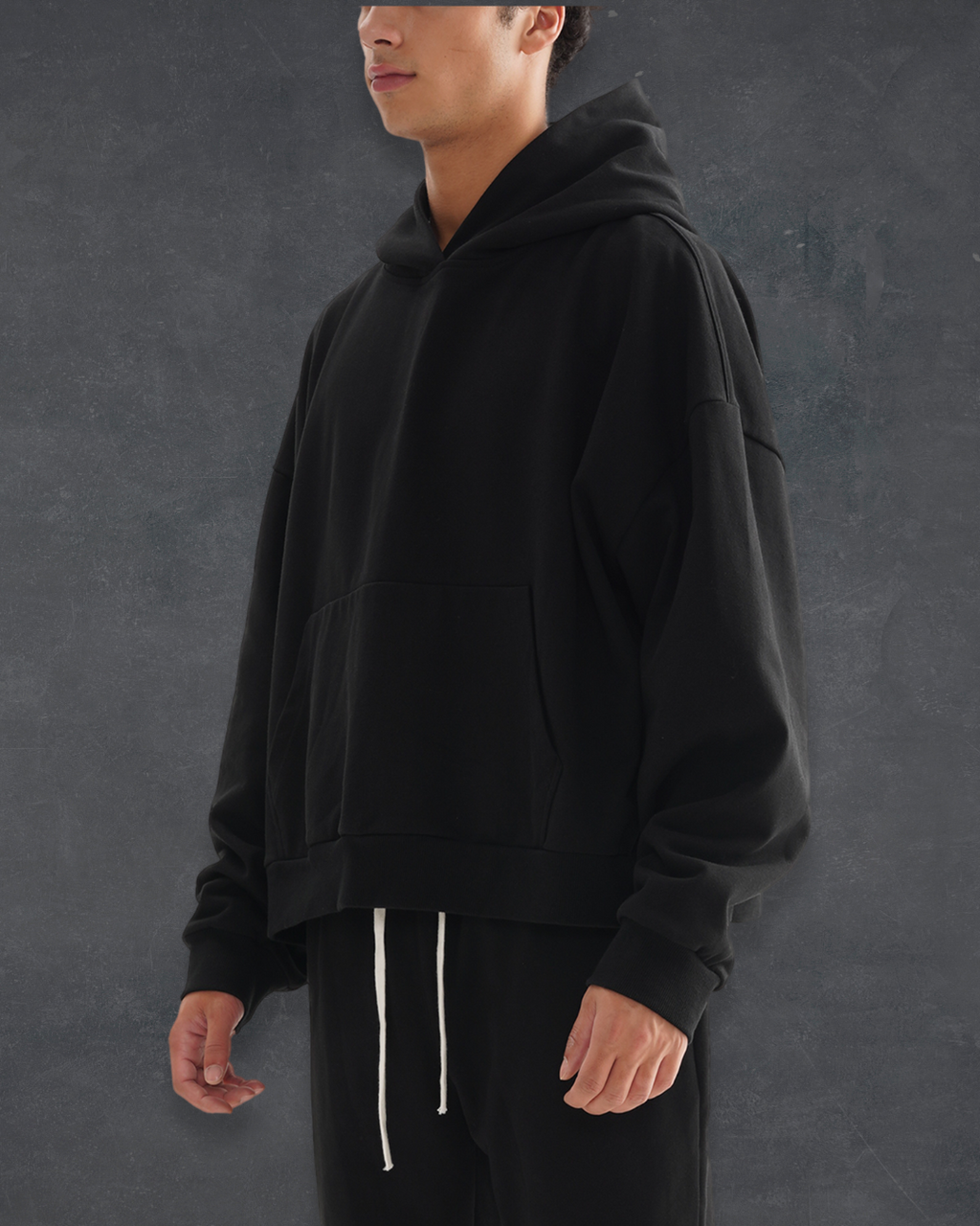 Boxy Core Hoodie - Obsidian