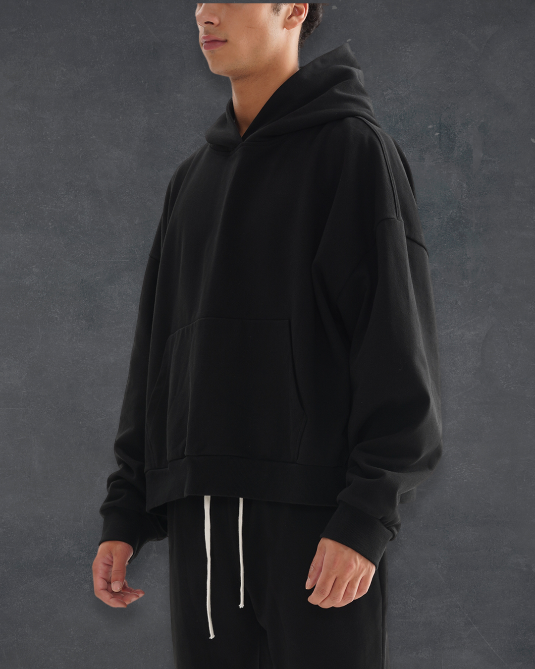 Boxy Core Hoodie - Obsidian