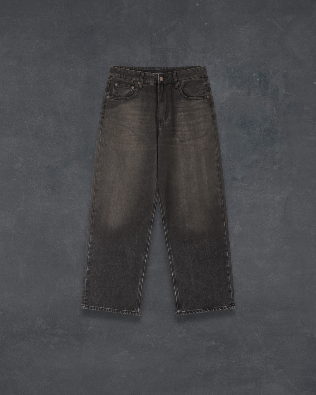 Vintage Wash Heavyweight Denim Jeans - Obsidian