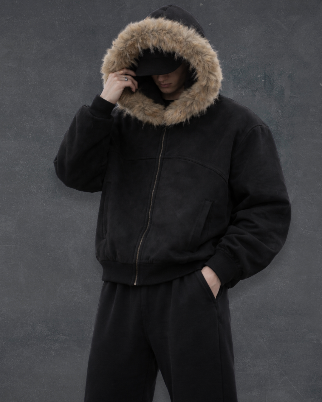 Arctic Fur Hood Jacket - Obsidian